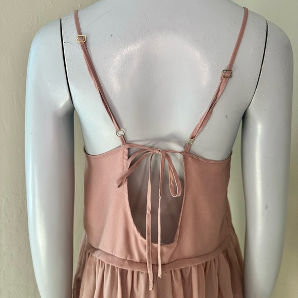 KIMCHI BLUE Sugar Plum Cami Peplum Top Silky Sheer Blush Pink Mauve Size Small - Picture 9 of 15